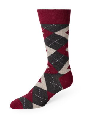 Patterned Socks Wine & Argyle