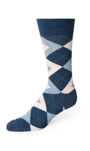 Patterned Socks Heather, Navy & Argyle