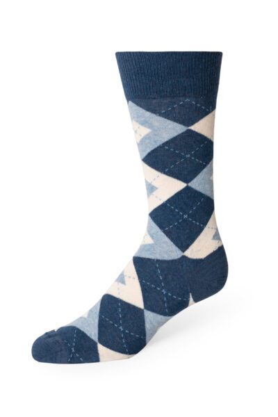 Patterned Socks Heather, Navy & Argyle