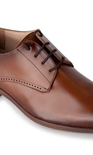 Brown Burnished Toe Suit Shoe