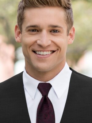 WINE FLORAL WINDSOR TIE