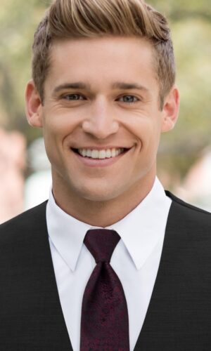 WINE FLORAL WINDSOR TIE