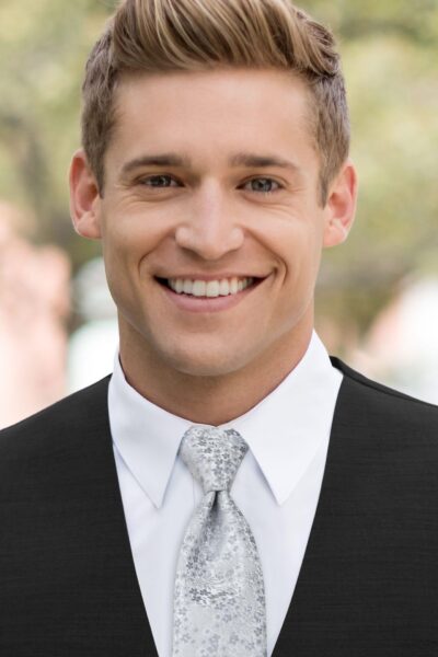 PLATINUM FLORAL WINDSOR TIE
