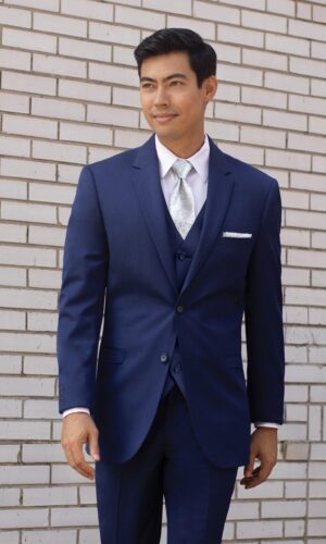 Blue Performance Stretch Wedding Suit Coat