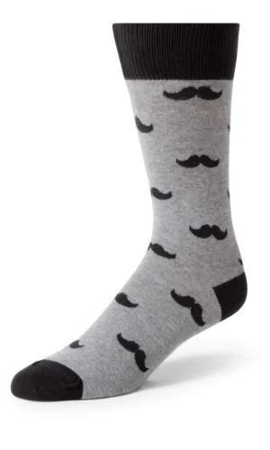 Grey Mustache Men's Dress Socks