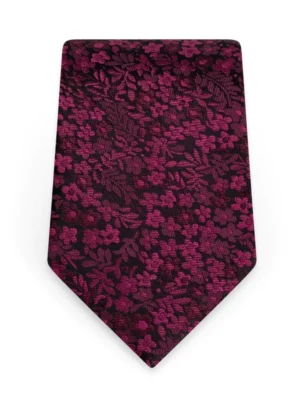 Floral Cranberry Self-Tie Windsor Tie