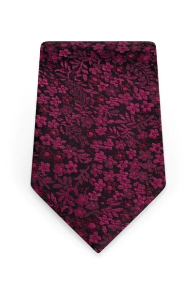 Floral Cranberry Self-Tie Windsor Tie