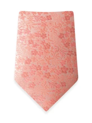 Floral Dark Coral Self-Tie Windsor Tie