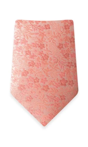 Floral Dark Coral Self-Tie Windsor Tie