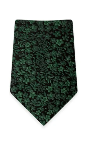 Floral Dark Green Self-Tie Windsor Tie