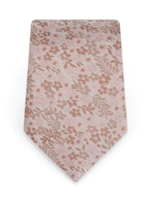 Floral Rose Gold Self-Tie Windsor Tie