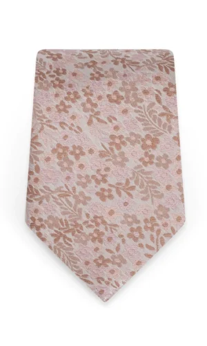 Floral Rose Gold Self-Tie Windsor Tie