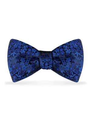 Floral Royal Blue Bow Tie