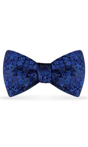 Floral Royal Blue Bow Tie