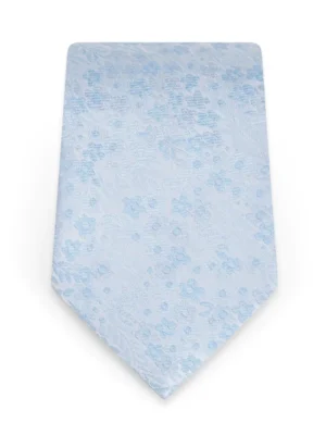 Floral Lite Blue Self-Tie Windsor Tie