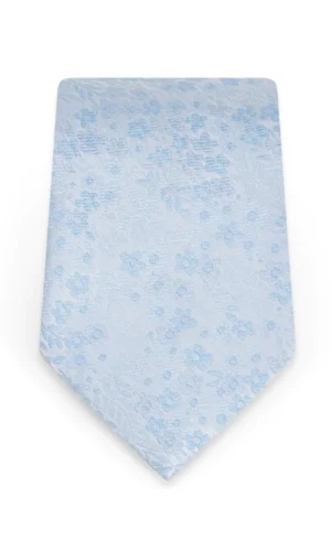 Floral Lite Blue Self-Tie Windsor Tie