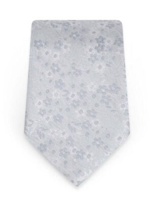 Floral Platinum Self-Tie Windsor Tie