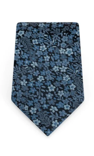Floral Slate Blue Self-Tie Windsor Tie