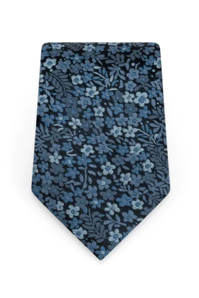 Floral Slate Blue Self-Tie Windsor Tie