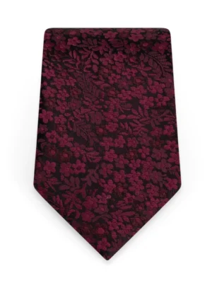 Floral Wine Self-Tie Windsor Tie