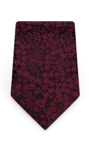 Floral Wine Self-Tie Windsor Tie