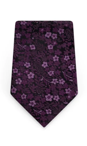 Floral Plum Self-Tie Windsor Tie