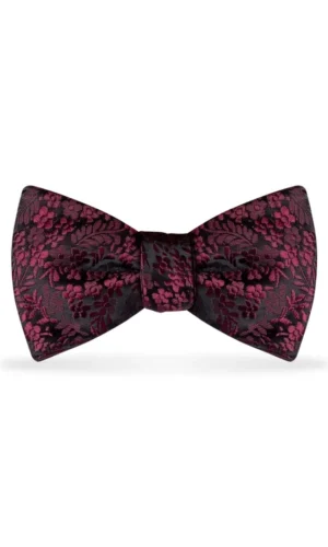 Floral Wine Bow Tie