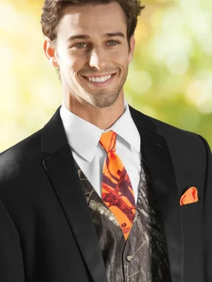 Mossy Oak Blaze Orange Camouflage Windsor Tie