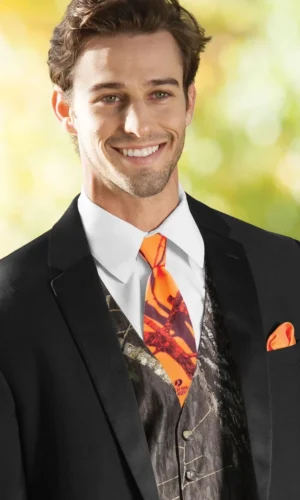 Mossy Oak Blaze Orange Camouflage Windsor Tie