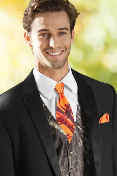 Mossy Oak Blaze Orange Camouflage Windsor Tie