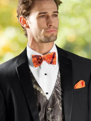 Mossy Oak Blaze Orange Camouflage Bow Tie