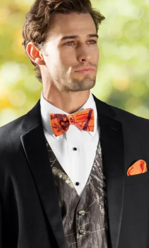 Mossy Oak Blaze Orange Camouflage Bow Tie