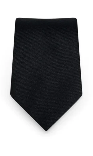 Solid Black Self-Tie Windsor Tie