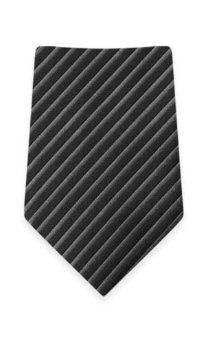 Striped Charcoal Self-Tie Windsor Tie