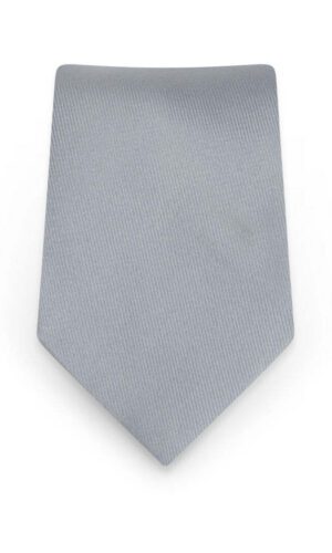 Solid Silver Self-Tie Windsor Tie