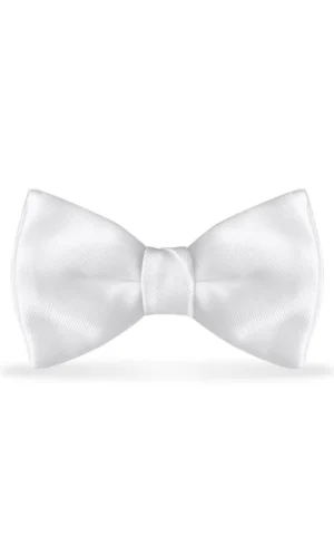 Solid White Bow Tie