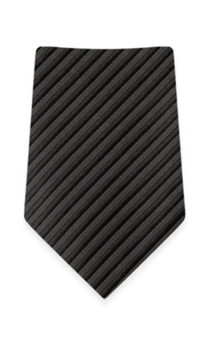 Striped Black Self-Tie Windsor Tie