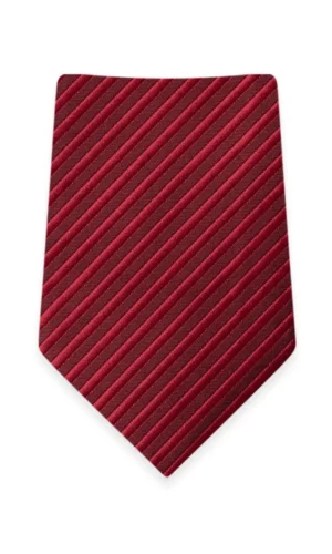 Striped Apple Red Self-Tie Windsor Tie