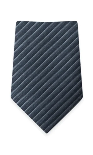 Striped Slate Blue Self-Tie Windsor Tie