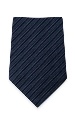 Striped Navy Self-Tie Windsor Tie