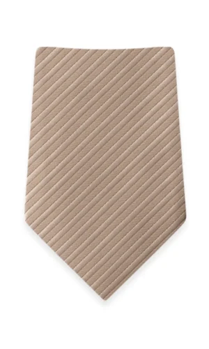 Striped Taupe Self-Tie Windsor Tie