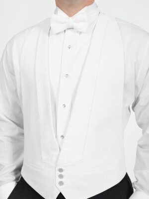CLASSIC WHITE PIQUE BACKLESS VEST