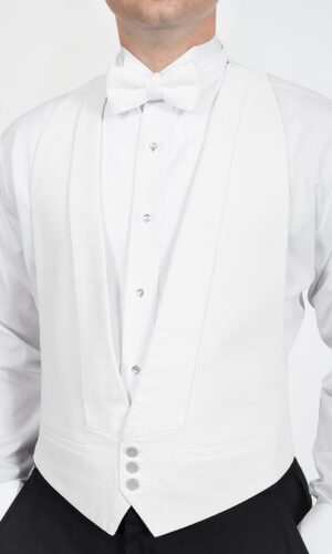 CLASSIC WHITE PIQUE BACKLESS VEST