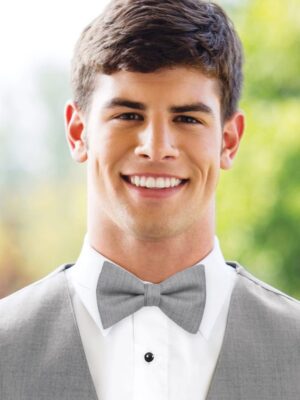 HEATHER GREY WOOL BOW TIE