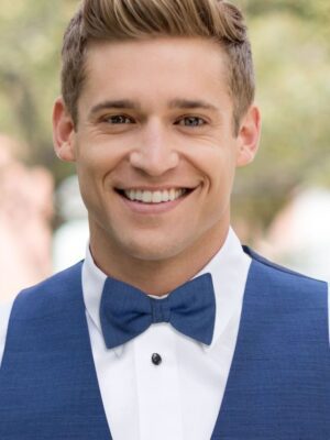 INDIGO BLUE WOOL BOW TIE