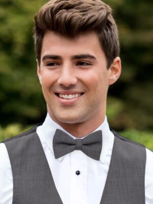 STEEL GREY WOOL BOW TIE