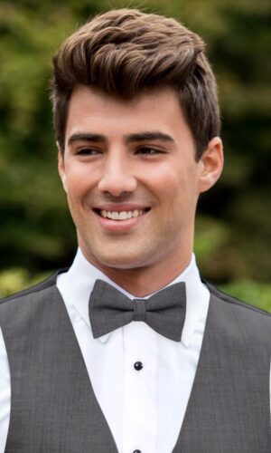 STEEL GREY WOOL BOW TIE