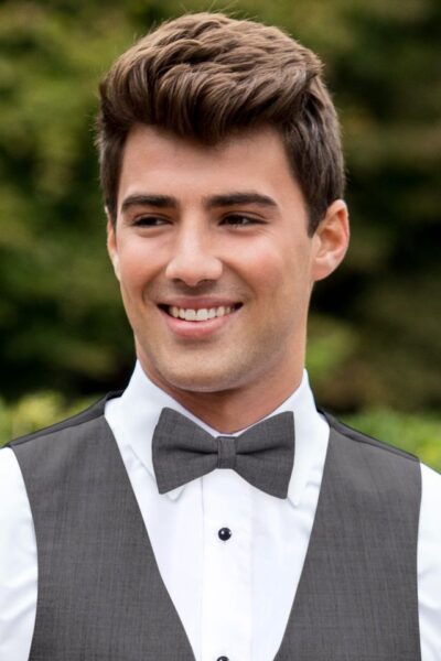 STEEL GREY WOOL BOW TIE