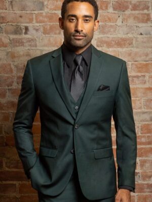 DARK GREEN STRETCH SUIT