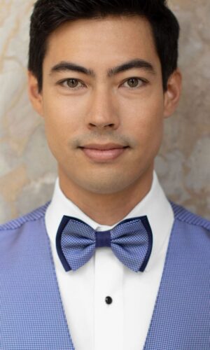 BLACK SATIN TEAR DROP BOW TIE